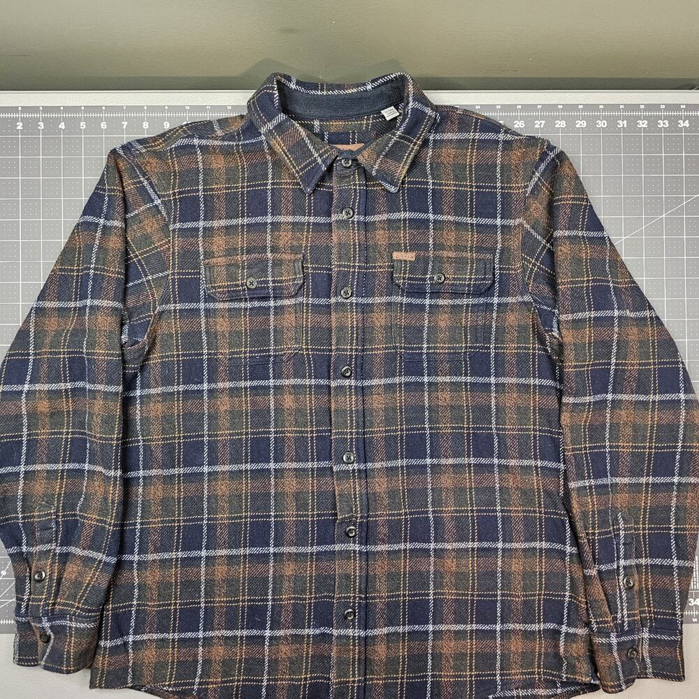 Orvis Flannel Shacket XL Shirt Jacket Heavy Green Chamois Plaid Pockets Workwear